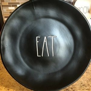 Rae Dunn Black EAT Dinner Plate NEW